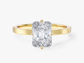 Flat Band Radiant Cut Lab Grown Diamond Engagement Ring
