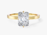 Flat Band Radiant Cut Lab Grown Diamond Engagement Ring