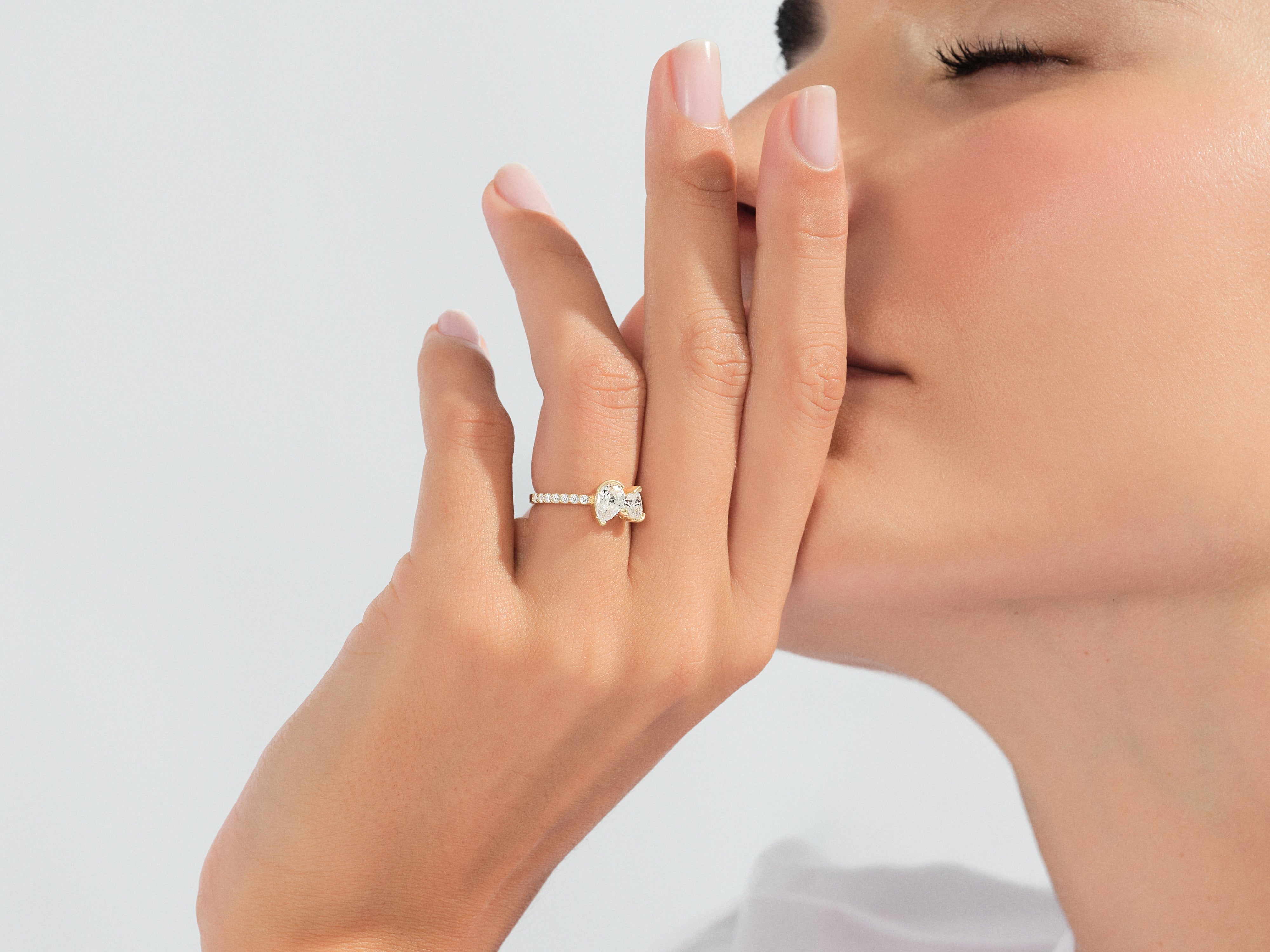 Heart and Pear Cut Lab Grown Diamond Engagement Ring