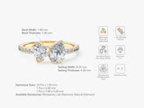 Heart and Pear Cut Lab Grown Diamond Engagement Ring