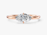 Solitaire East-West Natural Diamond Engagement Ring