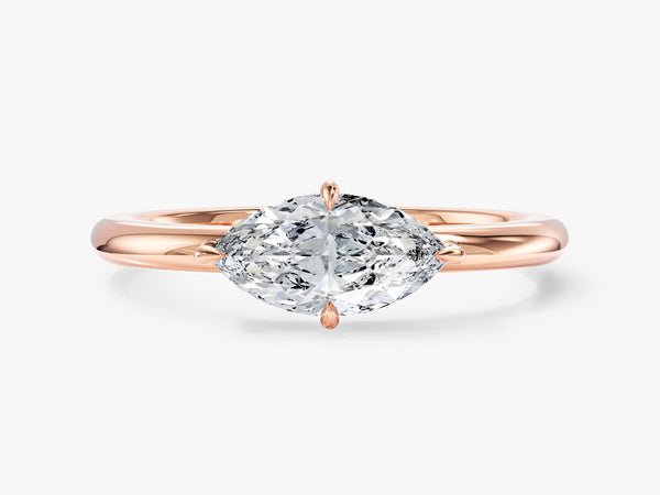 Solitaire East-West Lab Grown Diamond Engagement Ring
