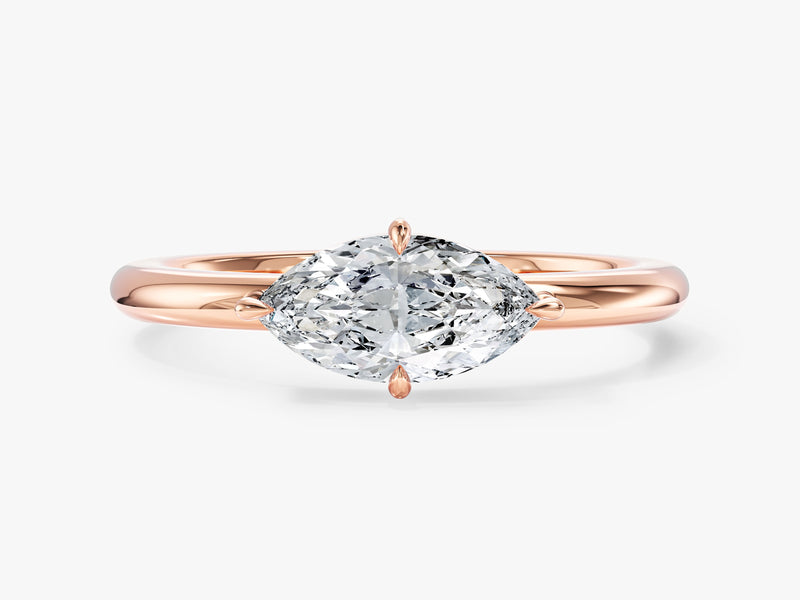 Solitaire East-West Lab Grown Diamond Engagement Ring