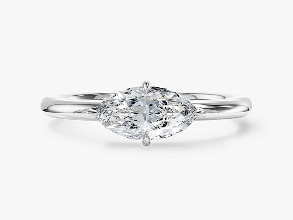 Solitaire East-West Moissanite Engagement Ring