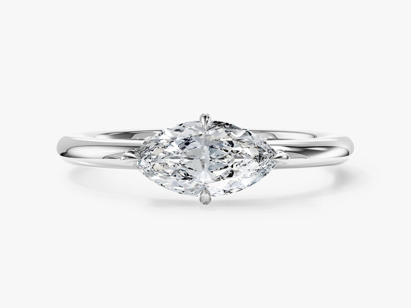 Solitaire East-West Moissanite Engagement Ring