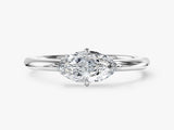 Solitaire East-West Lab Grown Diamond Engagement Ring