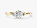 Solitaire East-West Moissanite Engagement Ring