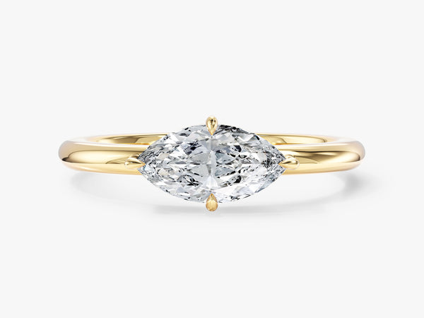 Solitaire East-West Moissanite Engagement Ring