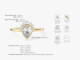 Pear Cut Moissanite Crown Engagement Ring