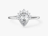 Pear Cut Lab Grown Diamond Crown Engagement Ring