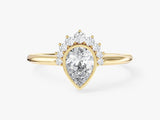 Pear Cut Lab Grown Diamond Crown Engagement Ring