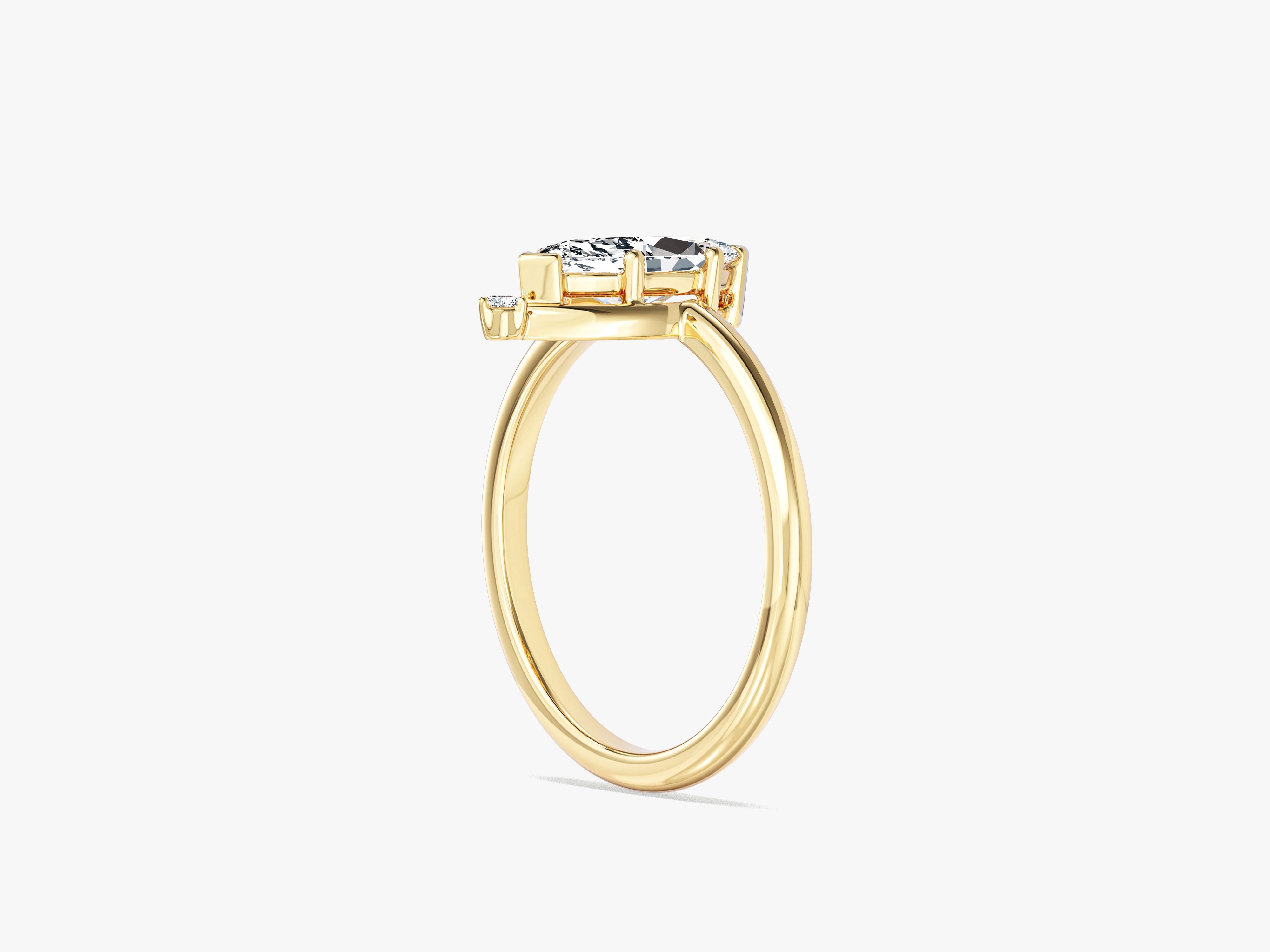 Marquise Cut Natural Diamond Crown Engagement Ring