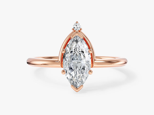 Marquise Cut Lab Grown Diamond Crown Engagement Ring