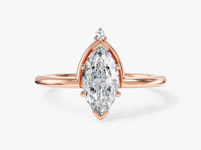 Marquise Cut Lab Grown Diamond Crown Engagement Ring