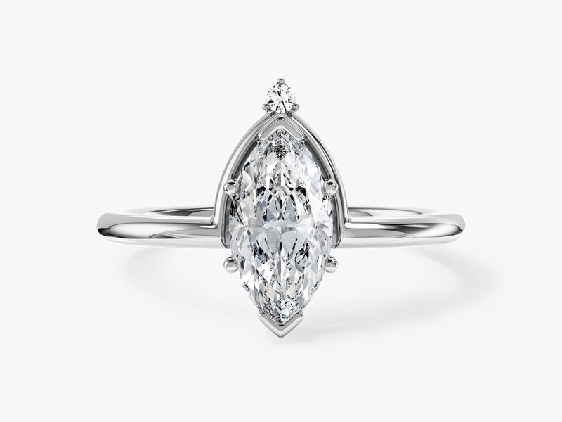 Marquise Cut Lab Grown Diamond Crown Engagement Ring
