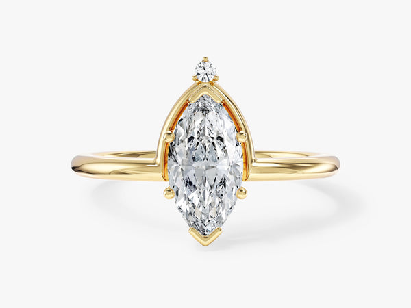 Marquise Cut Lab Grown Diamond Crown Engagement Ring