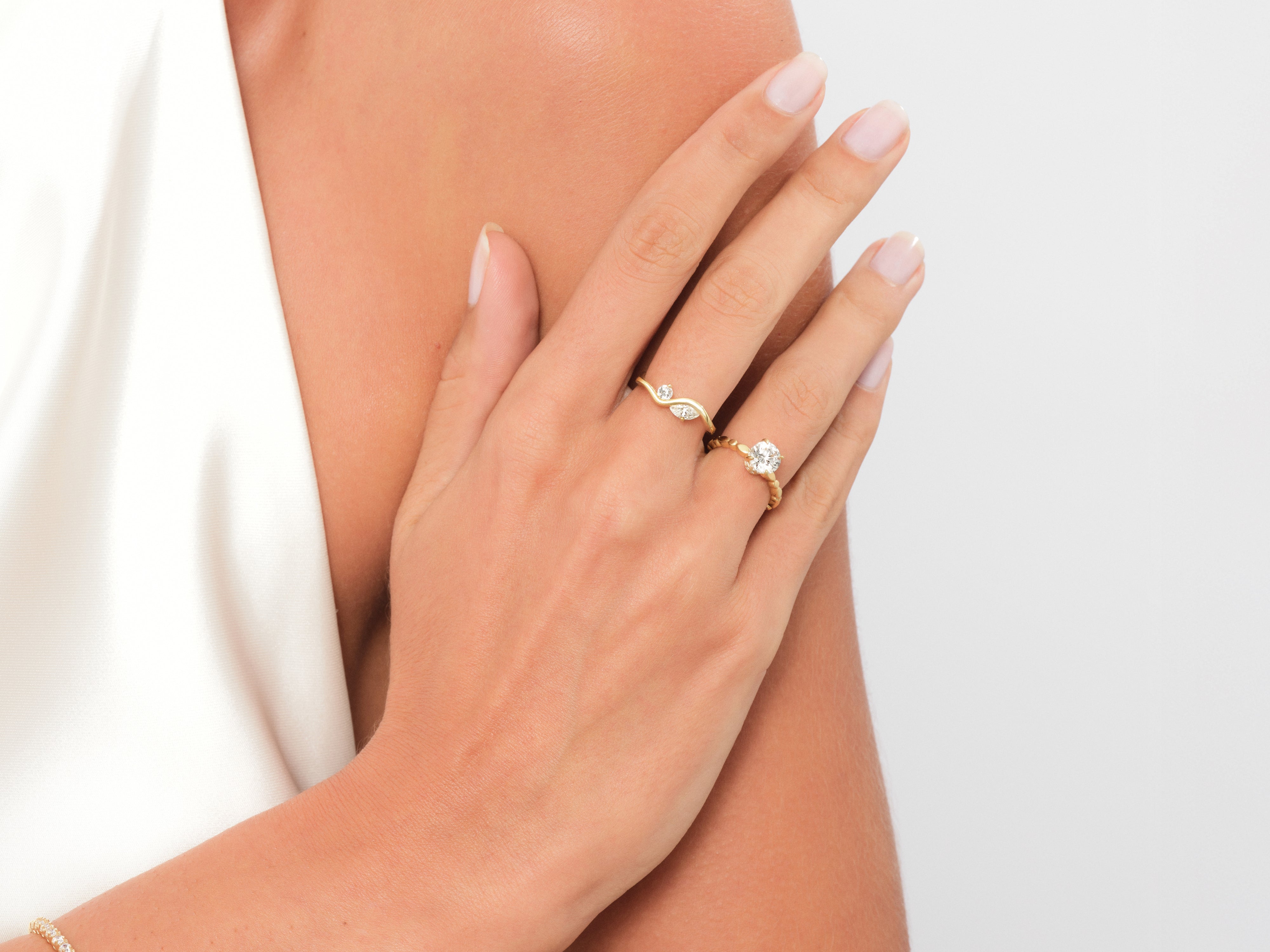 Twisted Natural Diamond Engagement Ring