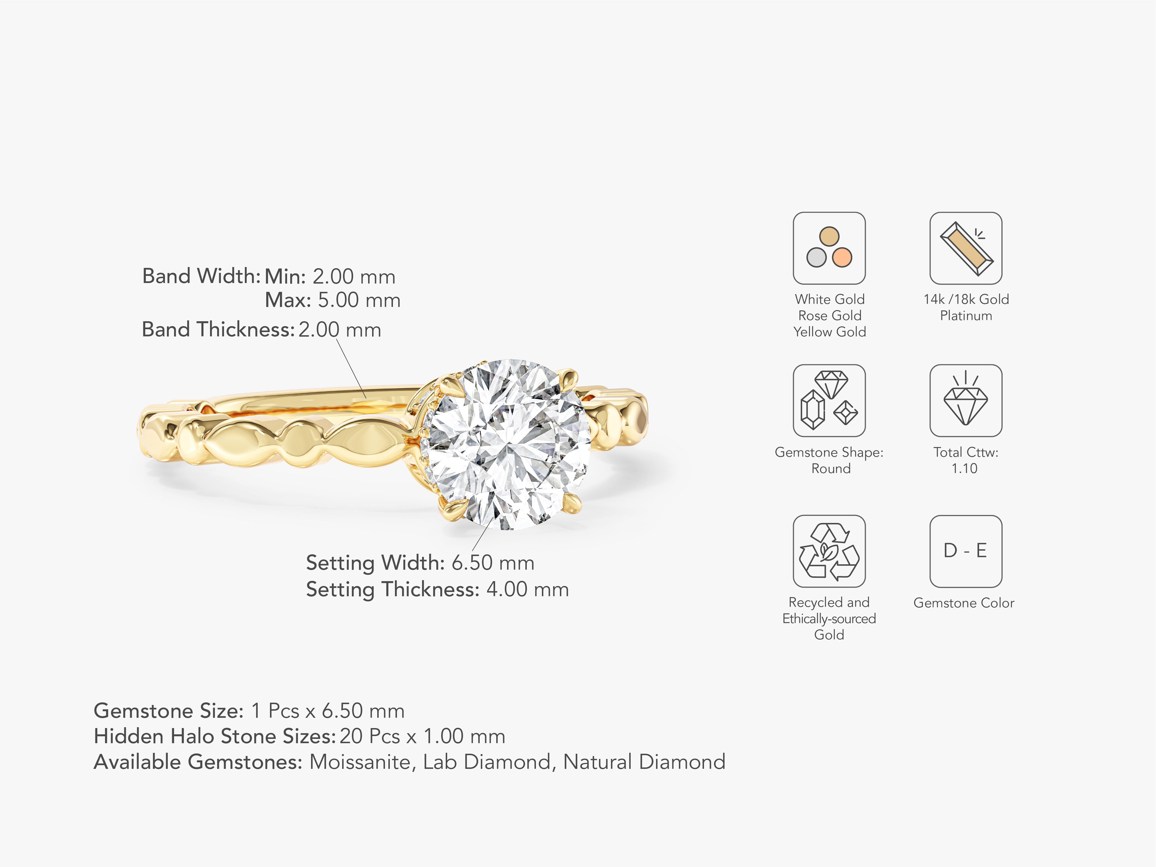 Twisted Lab Grown Diamond Engagement Ring