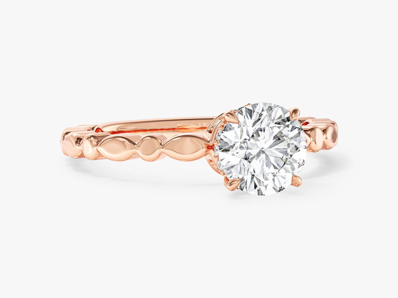 Twisted Natural Diamond Engagement Ring