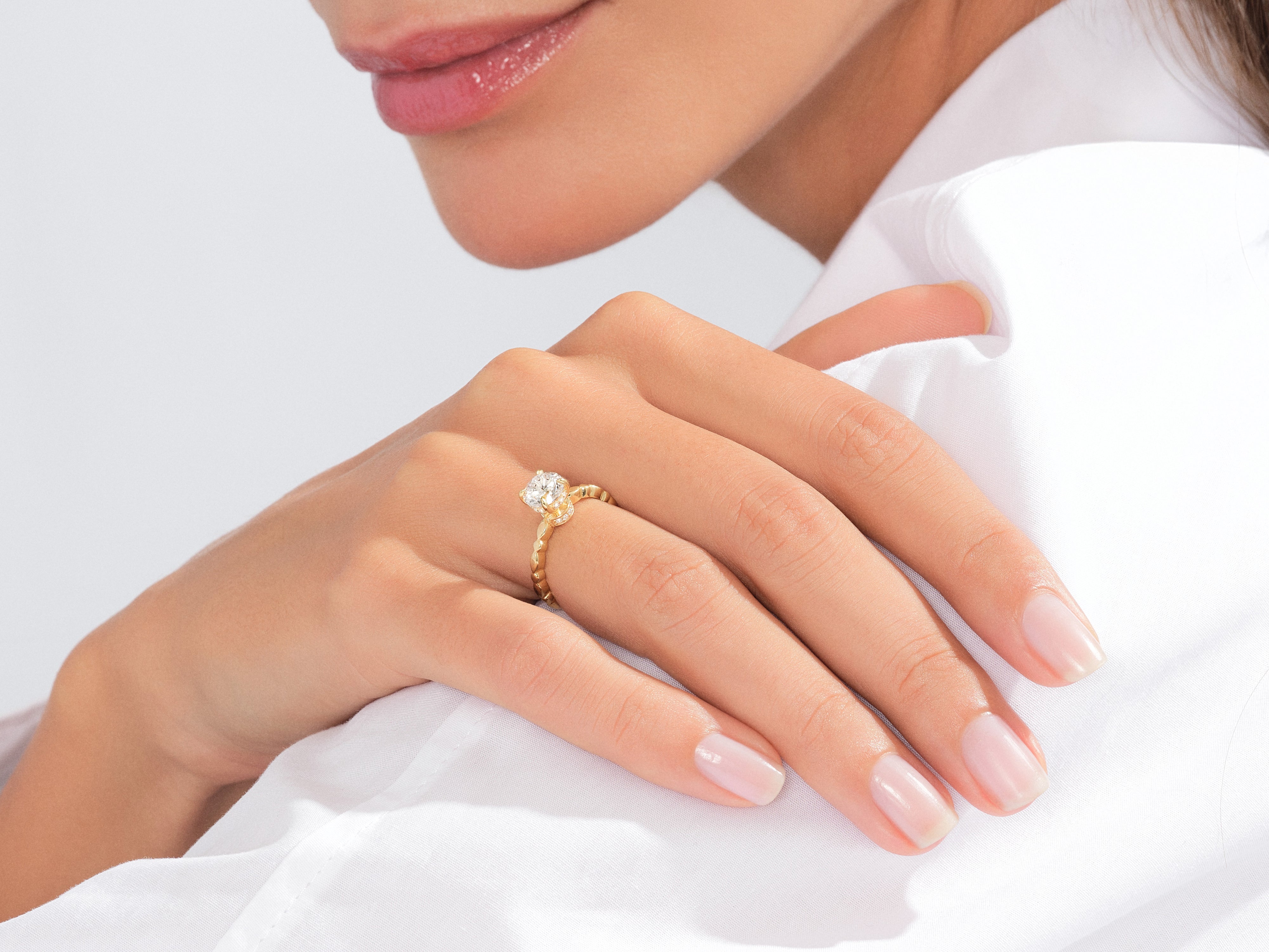 Twisted Moissanite Engagement Ring