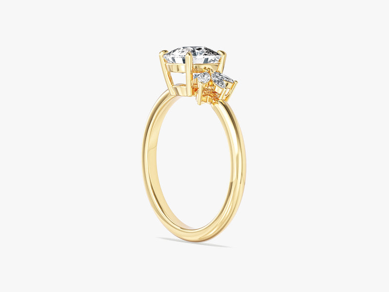 Crown-Accent Lab Grown Diamond Engagement Ring