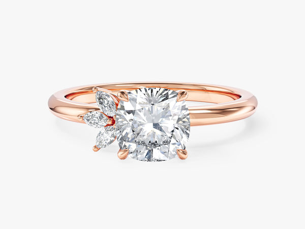 Crown-Accent Lab Grown Diamond Engagement Ring