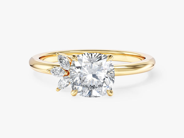 Crown-Accent Moissanite Engagement Ring