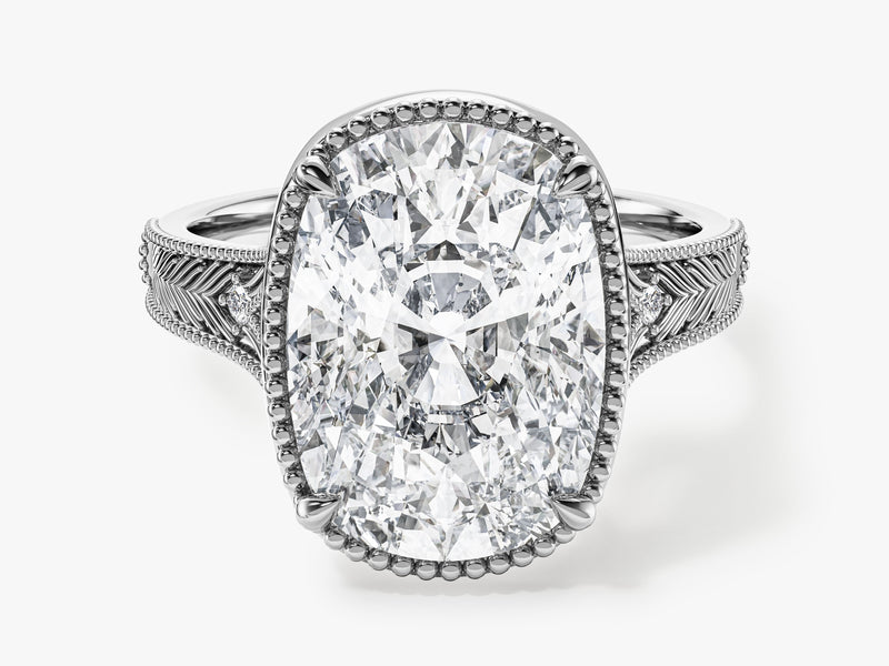 Elongated Cushion Moissanite Engagement Ring