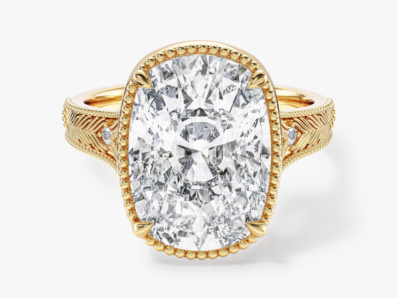 Elongated Cushion Moissanite Engagement Ring