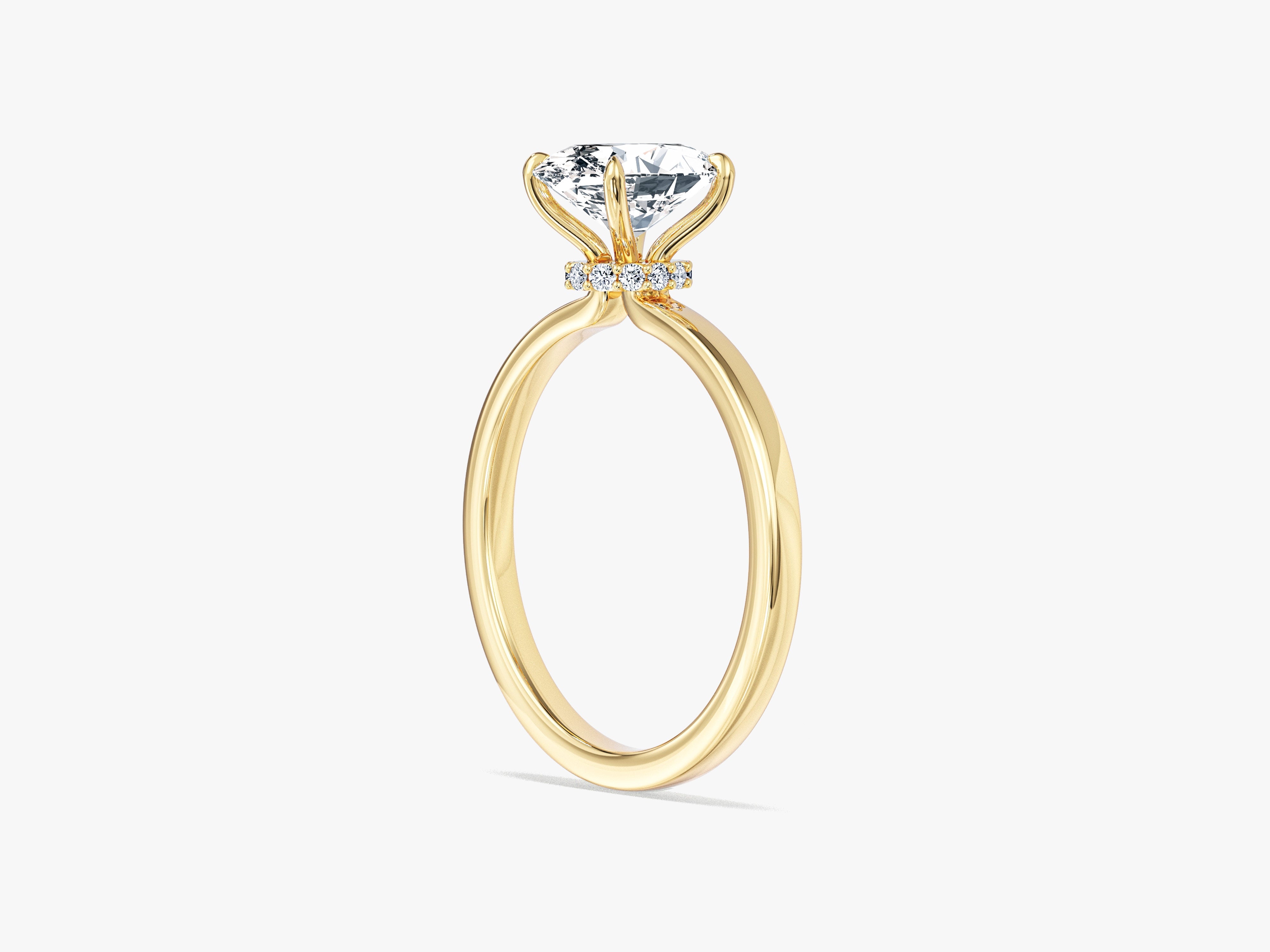 Flat Band Oval Moissanite Engagement Ring