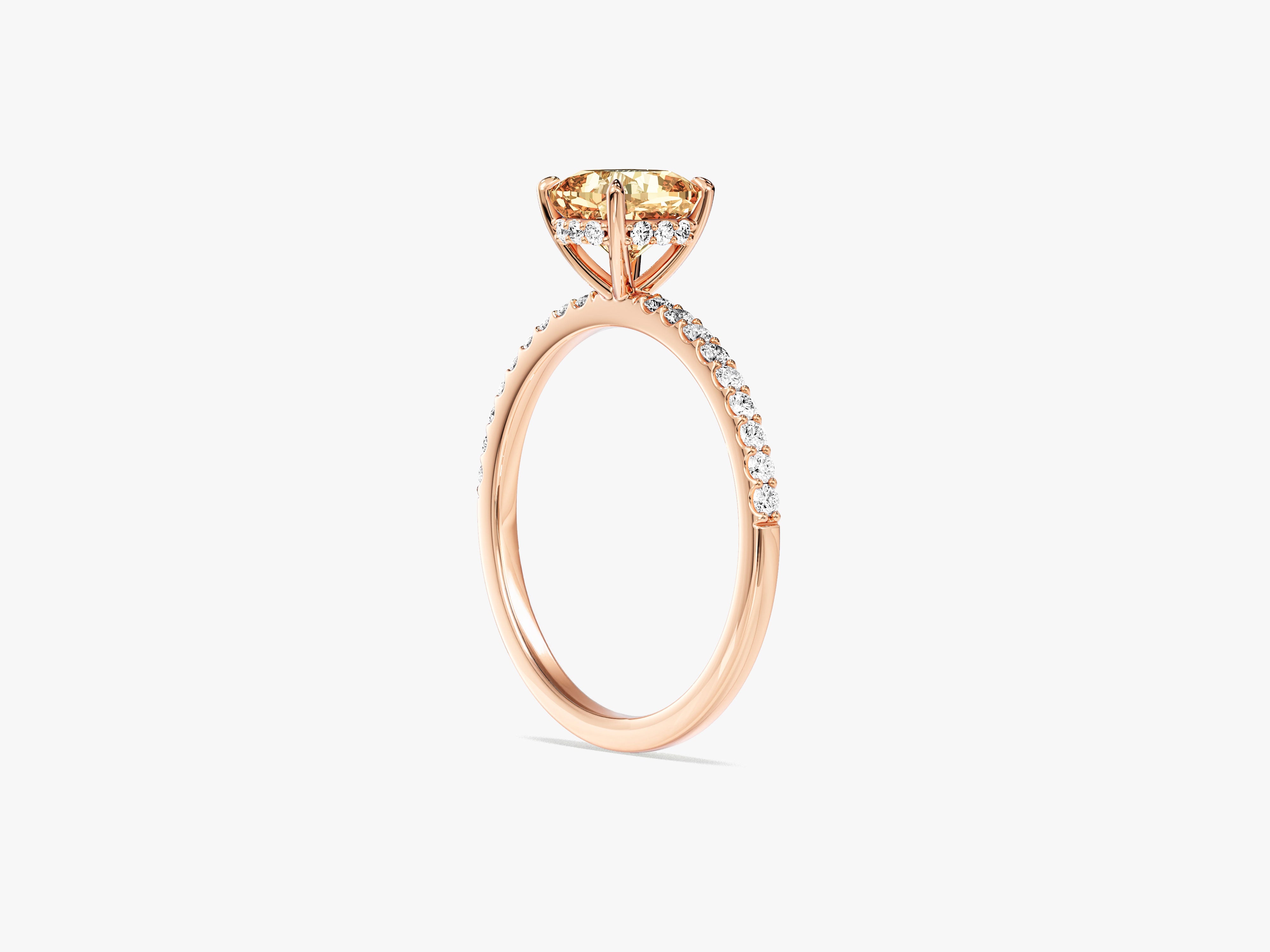 Sidestone Accent Gemstone Engagement Ring