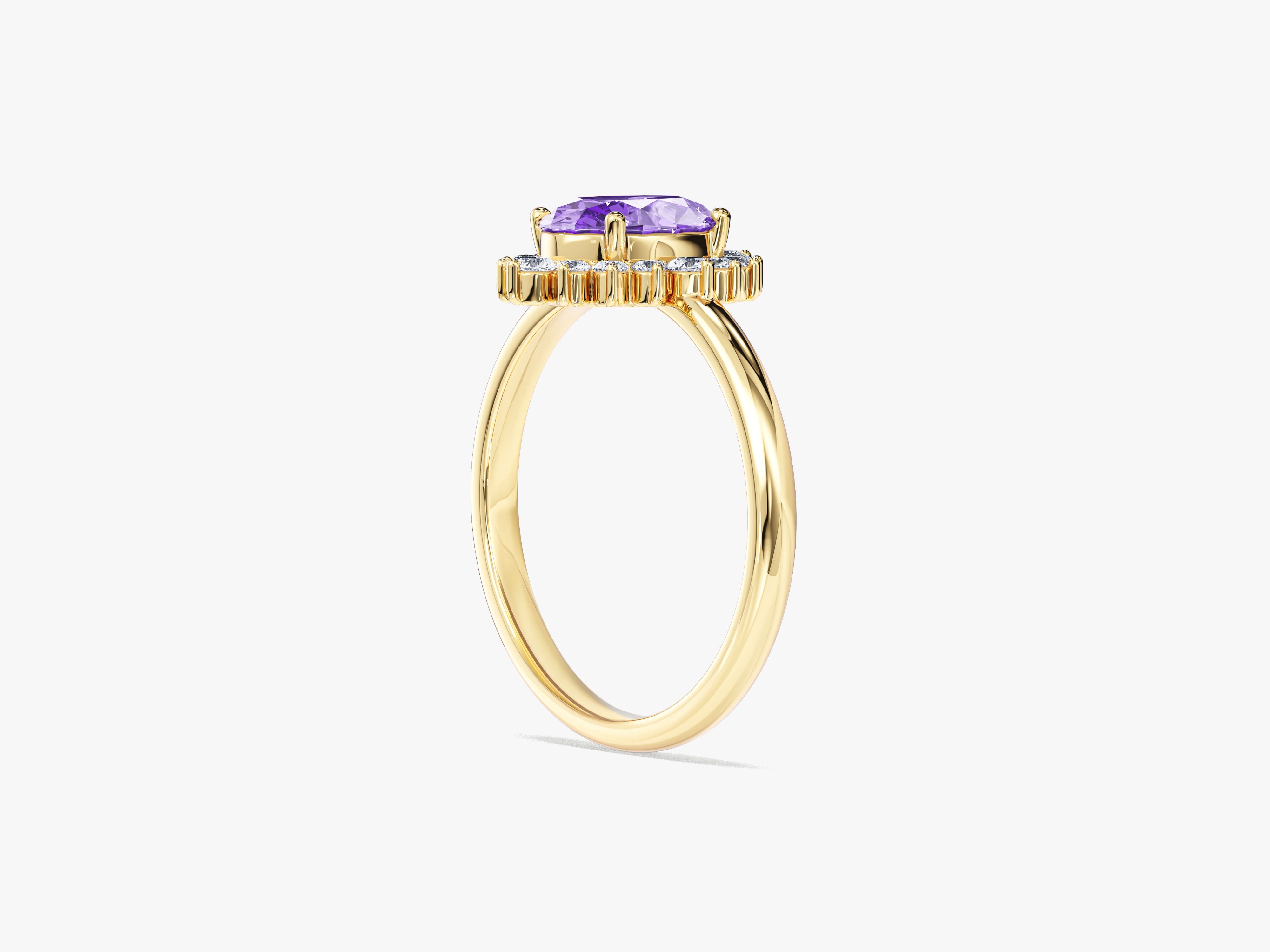 Halo Gemstone Engagement Ring