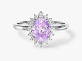 Halo Gemstone Engagement Ring