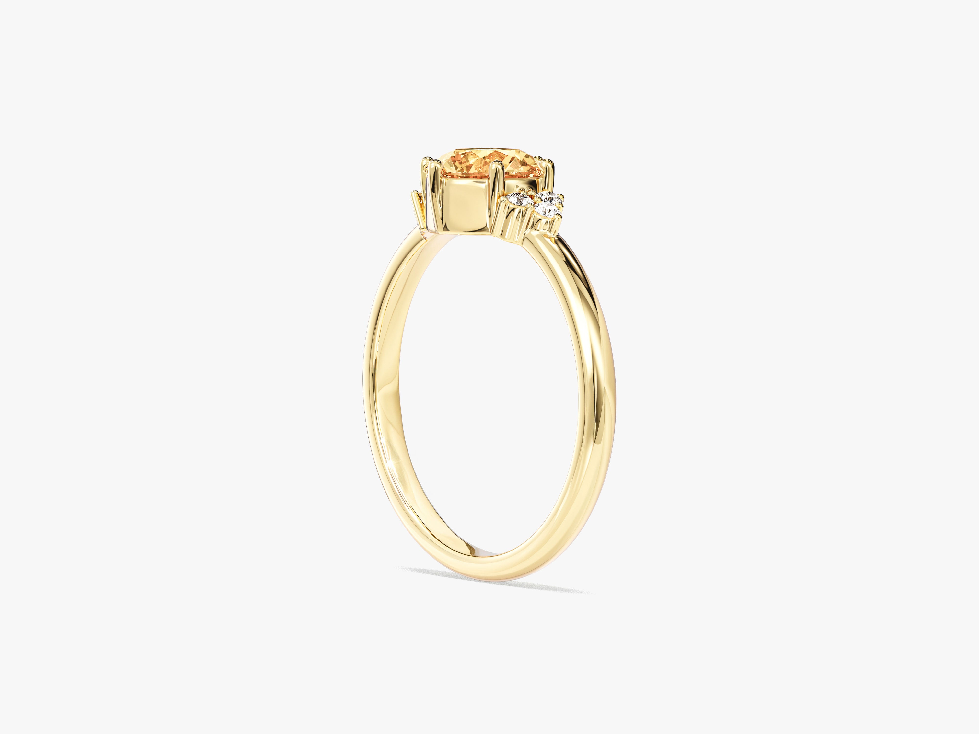 Six Prong Gemstone Engagement Ring