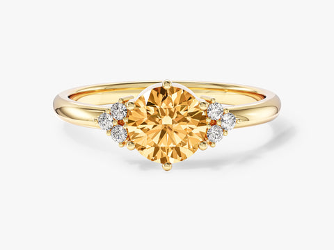 Six Prong Gemstone Engagement Ring