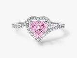 Halo Heart Gemstone Engagement Ring