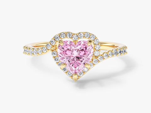 Halo Heart Gemstone Engagement Ring