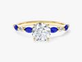 Alternating Gemstone Engagement Ring