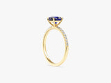 Sidestone Accent Oval Gemstone Engagement Ring