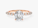 Oval Cut Shared Prong Moissanite Engagement Ring