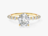 Oval Cut Shared Prong Moissanite Engagement Ring