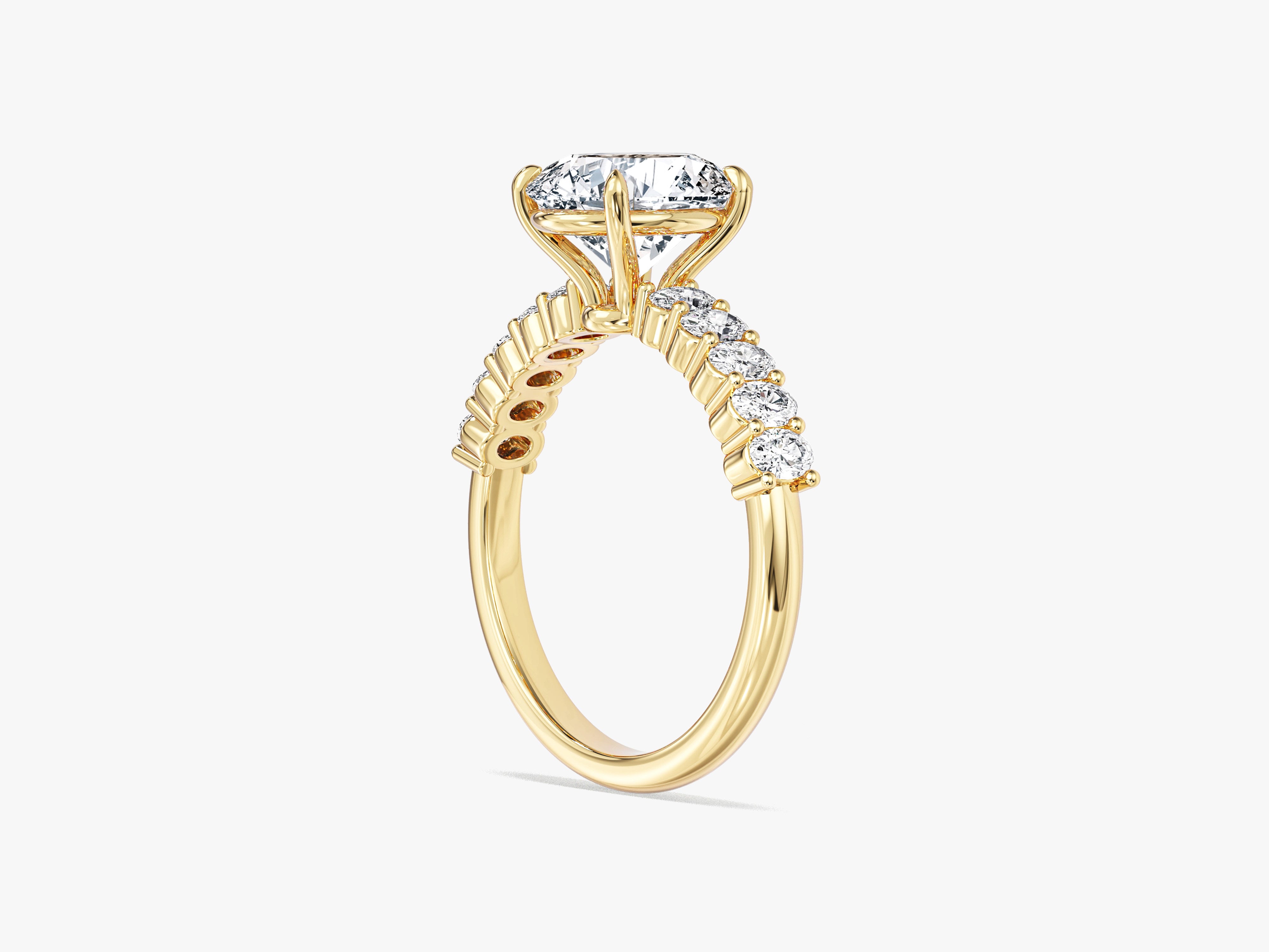 Shared Double Prong Oval Lab Grown Diamond Engagement Ring