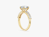 Shared Double Prong Oval Lab Grown Diamond Engagement Ring