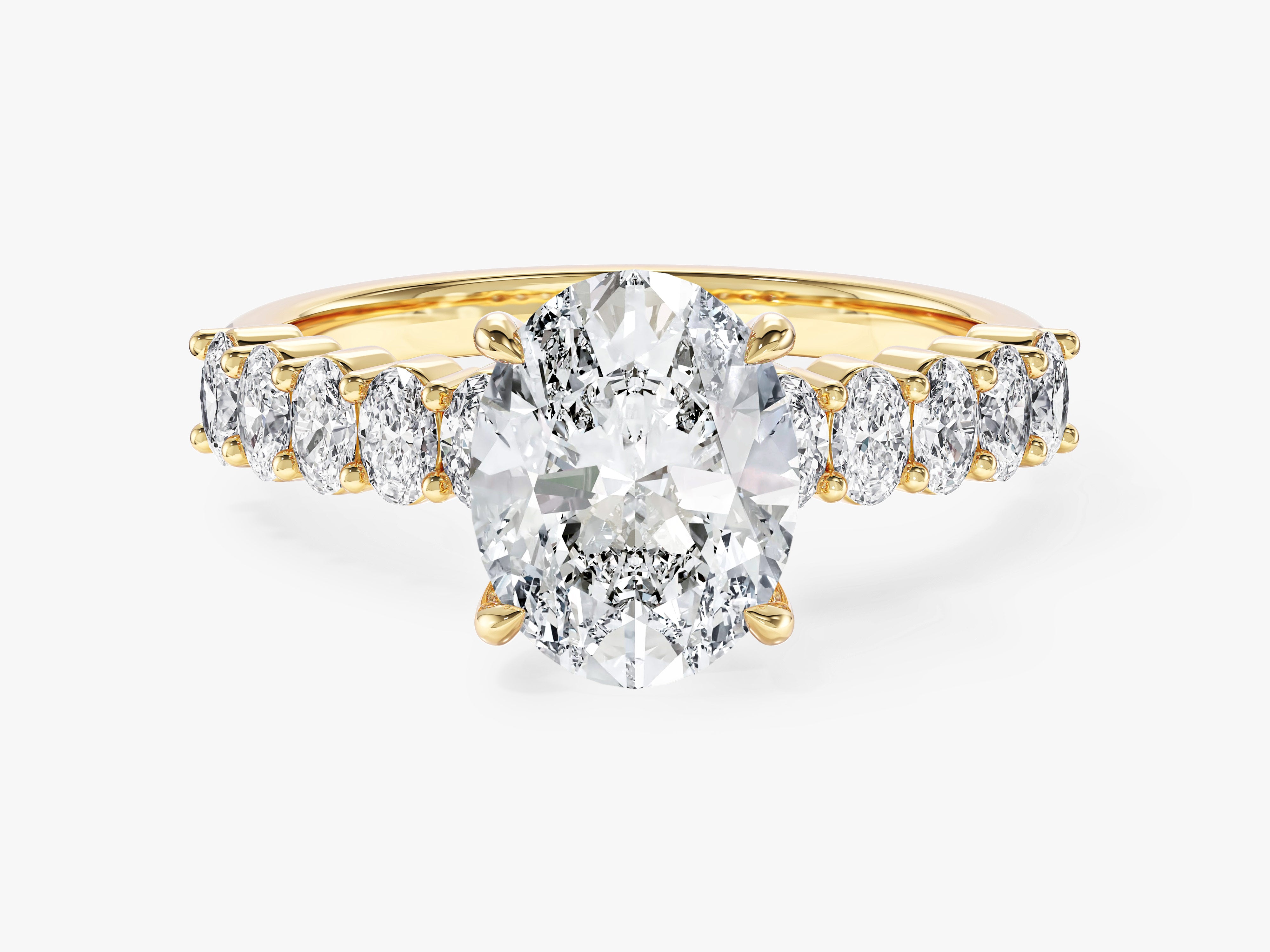 Shared Double Prong Oval Lab Grown Diamond Engagement Ring