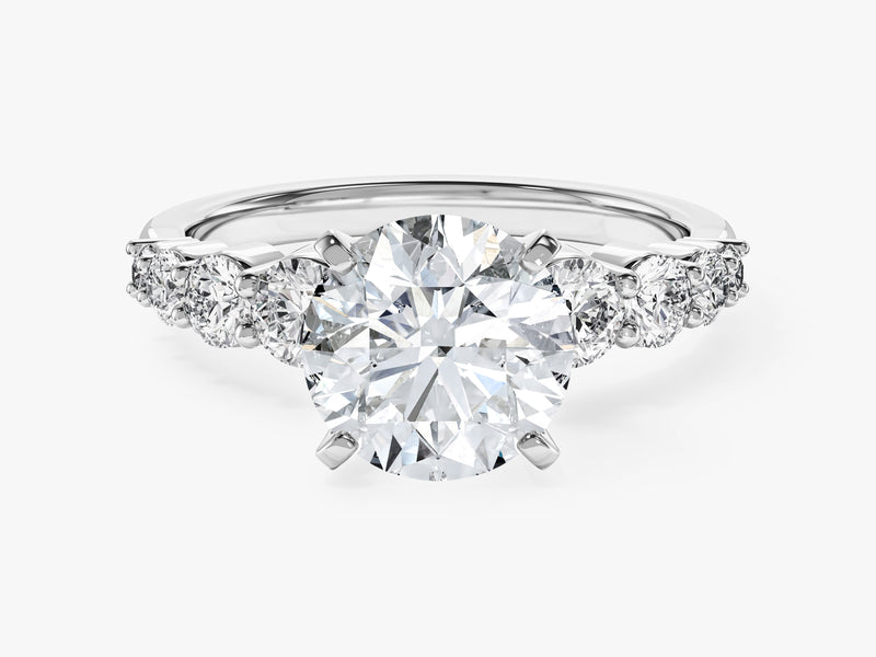 Shared Double Prong Round Lab Grown Diamond Engagement Ring