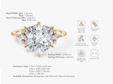 Floral Cluster Oval Lab Grown Diamond Engagement Ring