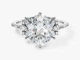 Floral Cluster Oval Lab Grown Diamond Engagement Ring