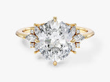 Floral Cluster Oval Lab Grown Diamond Engagement Ring
