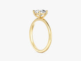 Gold ring with a cushion-cut diamond, jewelry, engagement ring