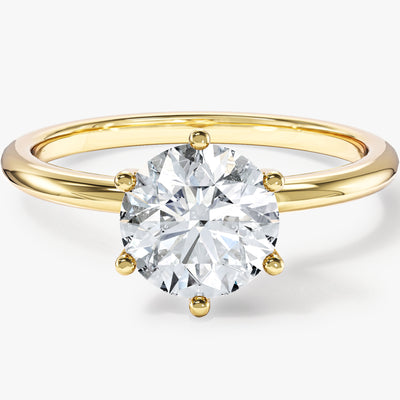 6-Prong Solitaire Round Cut Lab Grown Diamond Engagement Ring (1.50 CT)